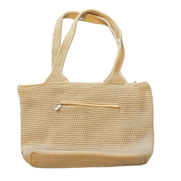 The Sak Vintage Small Crocheted Bag Beige Color Zippered Pockets - Picture 3 of 12